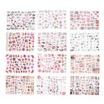 Autocollants nail art lvres 12 feuilles - shipenophy - motif lady - dcoration ongles - nail hygiene ...