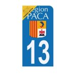 Autocollant sticker plaque dimmatriculation moto - hadexia - d�partement 13 paca - blanc