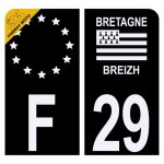 Autocollant sticker plaque dimmatriculation moto hadexia - d�partement 29 finist�re noir - h 6 cm x l ...