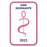 Autocollant sticker - vignette caduc�e 2026 pour pare brise en vitrophanie - v6 aide soignante