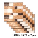 Autocollant en tuile pour salle de bain cuisine 6pcs 20x20 cm sticker mural en fausses tuiles chambre ...