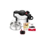 Autocuiseur seb p4904950 cocotte - minute clipso now + avec minuteur intelligent 9l inox
