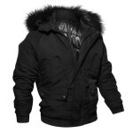 Automne hiver hommes casual manches longues solide veste en coton haut à capuche chemisier noir Automne hiver hommes casual manches longues solide veste en coton haut à capuche chemisier noir