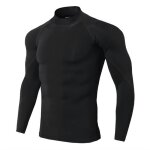Automne et hiver hommes col haut  manches longues sport course fitness stretch schage rapide col montant ...