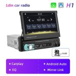 Autoradio bluetooth mp5 ecran rtractable automatique 7 1 din universel stro android carplay mirrorlink ...