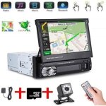 Autoradio bluetooth stro gps 1din 7 cran auto rtractable tactile 1080p radio fm - am - mp3 - sd - ...