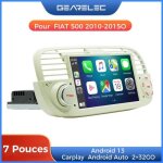 Autoradio gearelec 9 pouces android pour fiat 500 2010 - 2015 avec carplay andriod auto gps bluetooth ...