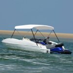 Auvent bimini - vidaxl - 2 arceaux - r�sistant aux uv - r�sistant � leau - blanc