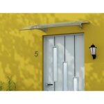Auvent de porte en aluminium 120 x 90 cm courb� - gris - neona