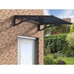 Auvent de porte en aluminium 120 x 90 cm inclin� noir kepler