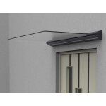 Auvent de porte en aluminium l140 x l90 cm plat avec leds - luxama