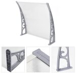Auvent de porte dentr�e - homewell - 80 * 120 cm - transparent - gris - polycarbonate
