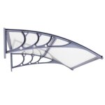 Auvent pour porte dentr�e - springos - 80x120cm - transparent - gris - polycarbonate