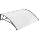 Auvent pour porte dentr�e marquise solaire abri banne entr�e anti uv protection - gris - naizy - 150 ...