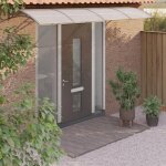 Vidaxl auvent de porte marquise solaire avec support abri protection contre pluie banne entr�e porte ...