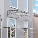 Auvent de porte - ohmg - marquise dentre - toit translucide - 150cm x 100cm - aluminium