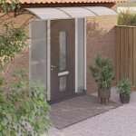 Vidaxl auvent de porte marquise solaire avec support abri protection contre pluie banne entre porte ...