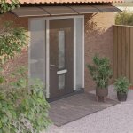 Vidaxl auvent de porte marquise solaire avec support abri protection contre pluie banne entr�e porte ...