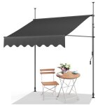 Auvent r�tractable store banne de jardin en acier polyester avec manivelle sans per�age auvent t�l�scopique ...