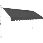 Auvent rtractable vidaxl - 350 cm - gris - hydrofuge et rsistant aux intempries