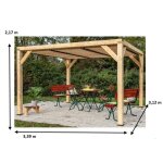 Auvent veneto - habrita - 339m x 312m - bois lamell� coll�