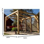 Auvent veneto - habrita - 339m x 312m - bois lamell� coll�