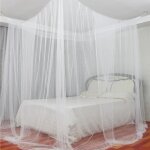 Avanc moustiquaire de lit baldaquin voile arceau crochet blanc