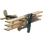 Avion triplan solaire - sol expert - mod�le r�aliste - bois de bouleau - montage facile - 18 cm x 14 ...