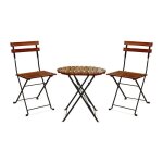 Ensemble de jardin - avolio - bistr� - 1 table ronde - 2 chaises pliables - imperm�able et r�sistant ...