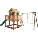 Axi liam maison enfant avec bac  sable balanoire 2 agrs & toboggan vert aire de jeux pour lextrieur ...