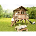 Axi sophie maison enfant avec toboggan vert aire de jeux pour lext�rieur en marron & vert maisonnette ...