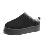 Ay? bottes de neige plates  plateforme pour femmes chaussures dcontractes chaudes  la mode - noir ...