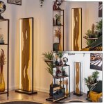 �azeglio� lampadaire en m�tal / bois / plastique en noir / naturel / blanc ampoule(s) non incluse(s)