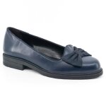 Babies en cuir bleu marine - marque - taille 39 - talons bas et n?ud fantaisiste