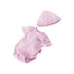 Baby born � body rose et blanc avec bonnet - 1001 - habit poupee - 43 cm - zapf