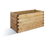 Bac � fleurs en bois rectangulaire jardipolys - ol�a 100 - 134 l - marron