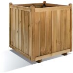 Bac � fleurs carr� lys 70 - jardipolys - maxi volume 234 l. - bois - beige