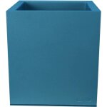 Bac � fleurs carr� riviera granit - plastique - 59x295x335 cm - bleu