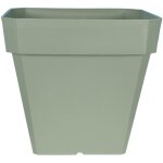 Bac � fleurs carr� - riviera - soleilla - plastique - 49x49x45 cm - vert argile