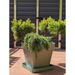 Bac  fleurs carr riviera soleilla - plastique - 50x50 cm - vert argile