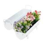 Relaxdays balconnire gouttire pot de fleurs mtal jardinire zinc jardin bac  fleurs dco set de 2 ...