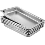 Bac gastro inox alimentaire - vevor - 85l - lot de 6 plats à four en acier Bac gastro inox alimentaire - vevor - 85l - lot de 6 plats à four en acier