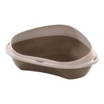 Bac � liti�re angle sadio s taupe 49. 5 x 39. 5 x 17 cm pour chat - flamingo