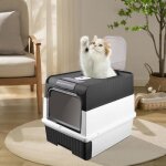 Bac � liti�re pour chat - kedia - capacit� de charge 15 kg - anti - traces - anti - fuites noir