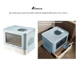 Bac � liti�re pour chats - quiienclee - avec pelle + bo�te de rangement - bleu - taille petit - senior ...
