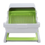 Bac  litire pour chat - autonettoyant - vert - grand - montage facile - pp durable