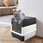 Bac � liti�re pour chat - yipeema - peut contenir 5 kg de liti�re - 49 * 35 * 37 cm - gris