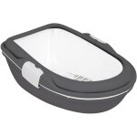 Bac  litire - trixie - primo xxl - avec rebords - 56 x 25 x 71 cm - gris / blanc