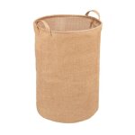 Panier � linge - wenko - juna - jute naturel - 79l - d 38 x h 55 cm - marron
