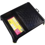Bac � peinture plat antiglisse pour rouleau 180mm - savy - noir - grille int�gr�e et porte pinceau